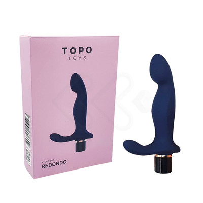 Foto 1 do produto Vibrador Massageador de Próstata e Períneo com 10 Modos de Vibração e Carregamento Magnético - Topo Toys Redondo | 10,2 x 2,9 cm