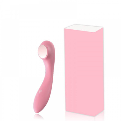 Foto 1 do produto Vibrador Massageador que Esquenta e Esfria Recarregável  com 3 Modos de Vibração - 17 x 3,5 cm | Cor: Rosa Claro