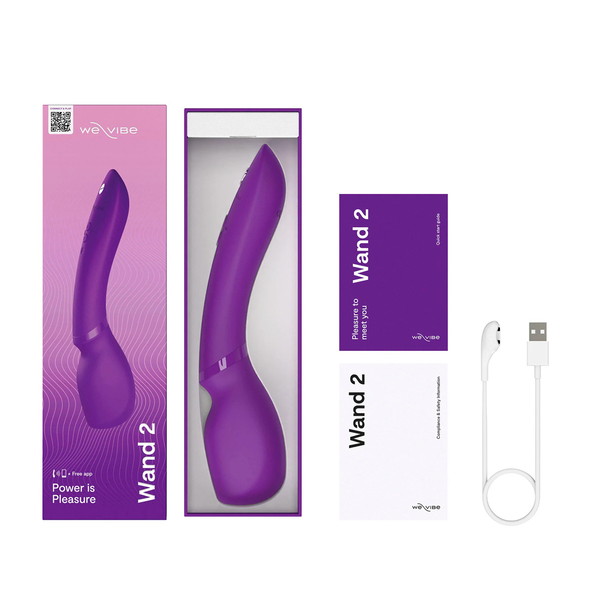 Vibrador Massageador Recarregável em Silicone com 10 Modos de Vibração, Ajuste de Intensidade e Controle Via Aplicativo - We-Vibe Wand 2 - 2
