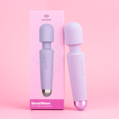 Vibrador Massageador em Silicone com 20 Modos de Vibração, 9 Intensidades e Carregamento via Cabo USB - Exclusiva SensiWave