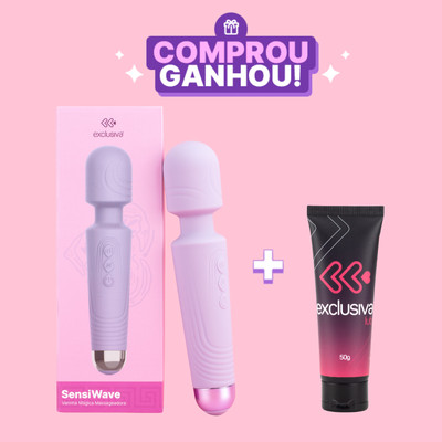 Vibrador Massageador em Silicone com 20 Modos de Vibração, 9 Intensidades e Carregamento via Cabo USB - Exclusiva SensiWave