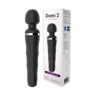 Foto 2 do produto Vibrador Massageador em Silicone no Formato de "Varinha" com 7 Modos de Vibração, Controle por Aplicativo e Carregamento via USB - Lovense Domi 2 |  23,2 x 4,4 cm