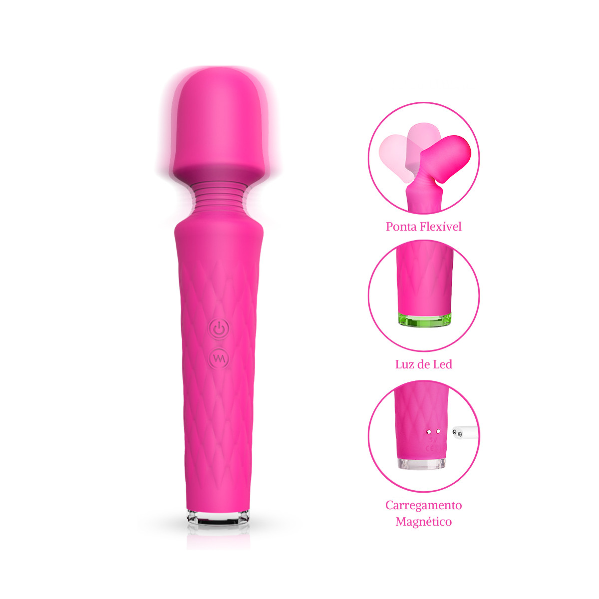 Vibrador Massageador em Silicone com 7 Modos de Vibrações, 4 Intensidades e Recarregável - S-Hande Luna | 21,5 x 4,4 cm | Disponível em 3 Cores - 5