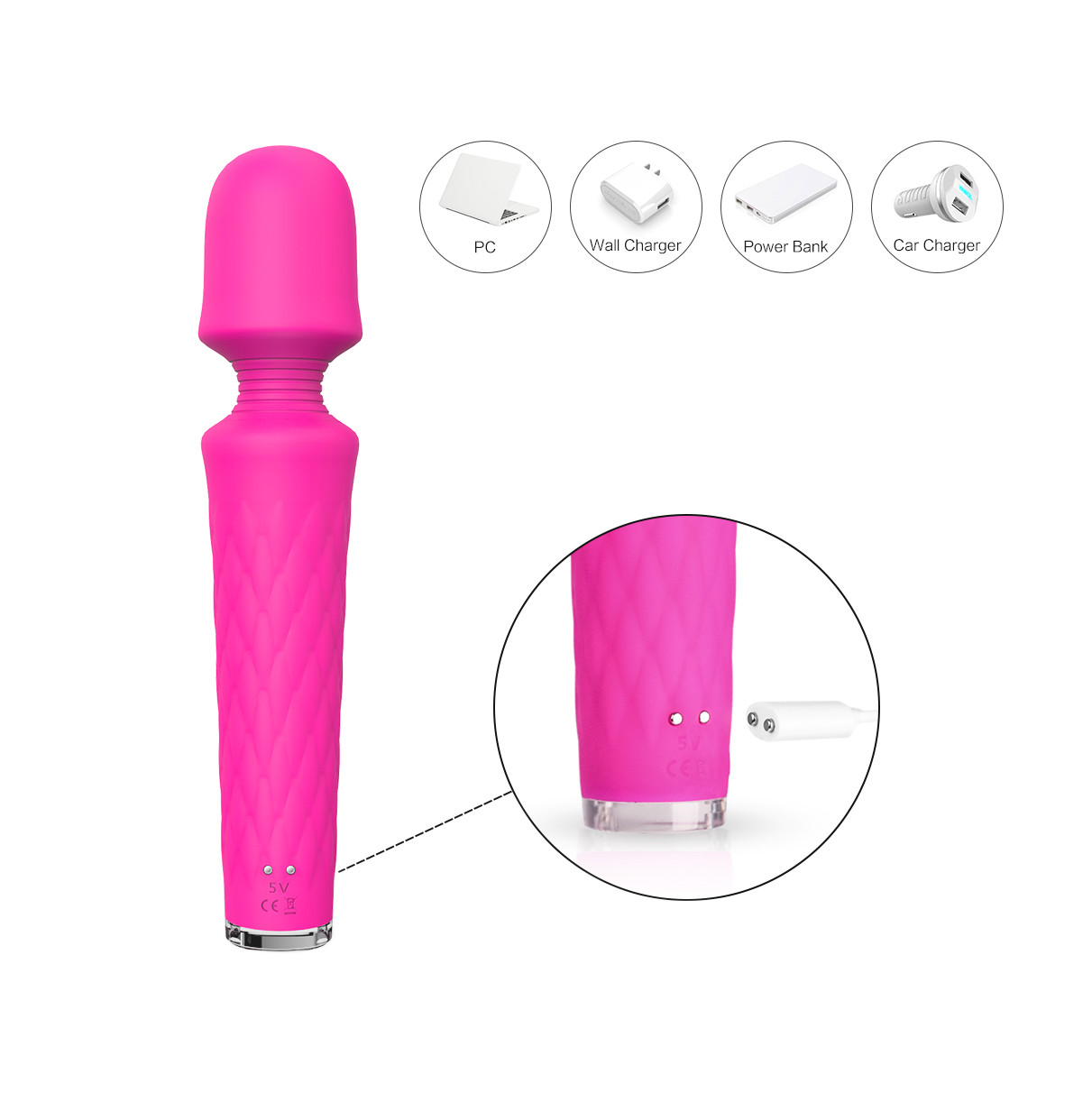 Vibrador Massageador em Silicone com 7 Modos de Vibrações, 4 Intensidades e Recarregável - S-Hande Luna | 21,5 x 4,4 cm | Disponível em 3 Cores - 6