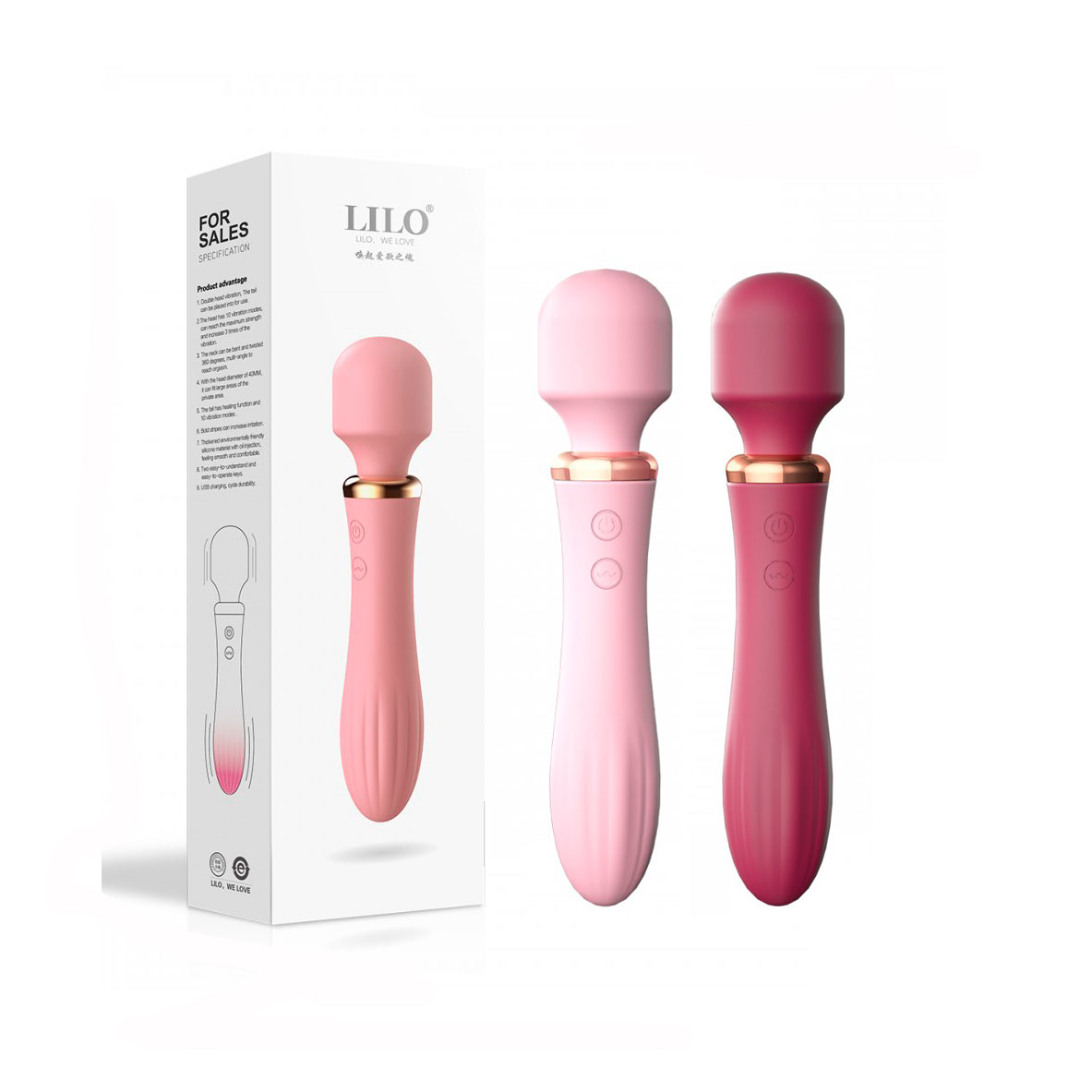 Vibrador Massageador em Silicone Soft Touch com Motor Duplo, 10 Modos de Vibração e Auto Aquecimento - Lilo, We Love Vênus Wand II | Disponível em 2 Cores - 2
