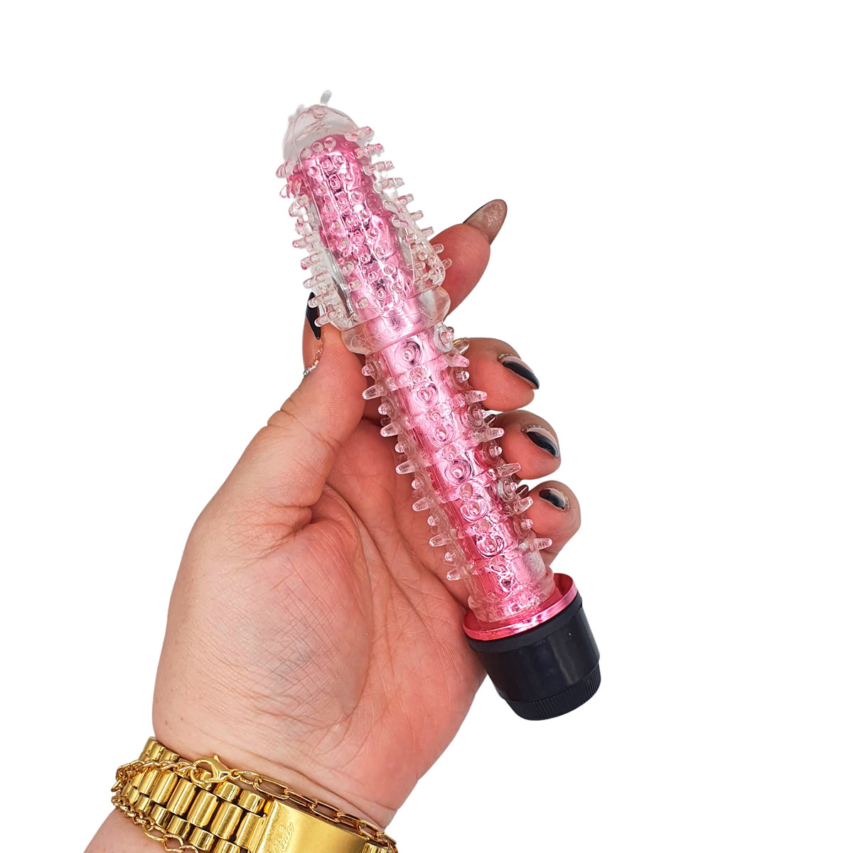 Vibrador Personal com Capa Extensora de Silicone com Textura Massageadora e Vibração Multivelocidade - Dragon Bar | 13,5 x 3 cm | Disponível em 6 Cores - 9