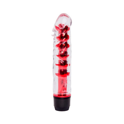 Foto 1 do produto Vibrador Personal com Capa Peniana de Silicone com Textura Massageadora - 14,5 x 3,5 cm  | Cor: Vermelho