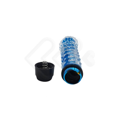 Foto 2 do produto Vibrador Personal no Formato Escalonado com Capa Extensora Texturizada e Vibração Multivelocidade - Vibrator G Spot | 15,1 x 4 cm | Cor: Azul