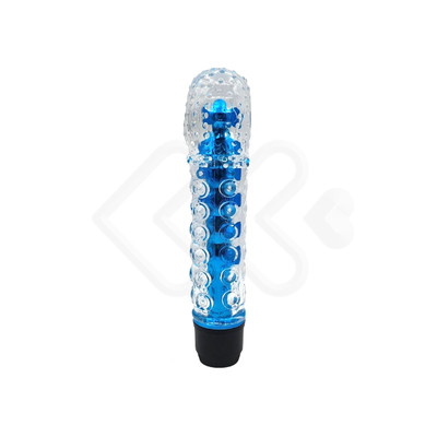 Foto 1 do produto Vibrador Personal no Formato Escalonado com Capa Extensora Texturizada e Vibração Multivelocidade - Vibrator G Spot | 15,1 x 4 cm | Cor: Azul
