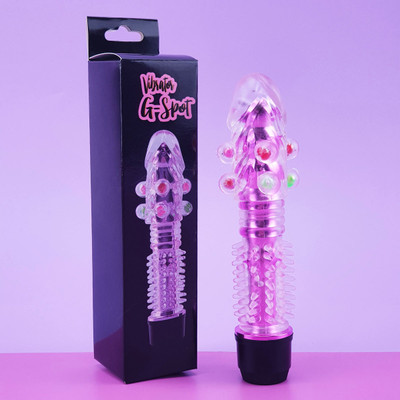 Foto 1 do produto Vibrador Personal com Capa de Glande, Nódulos, Cerdas Massageadores e Vibração Multivelocidade - Vibrator G Spot | 14,3 x 1,7 cm | Disponível em 4 Cores