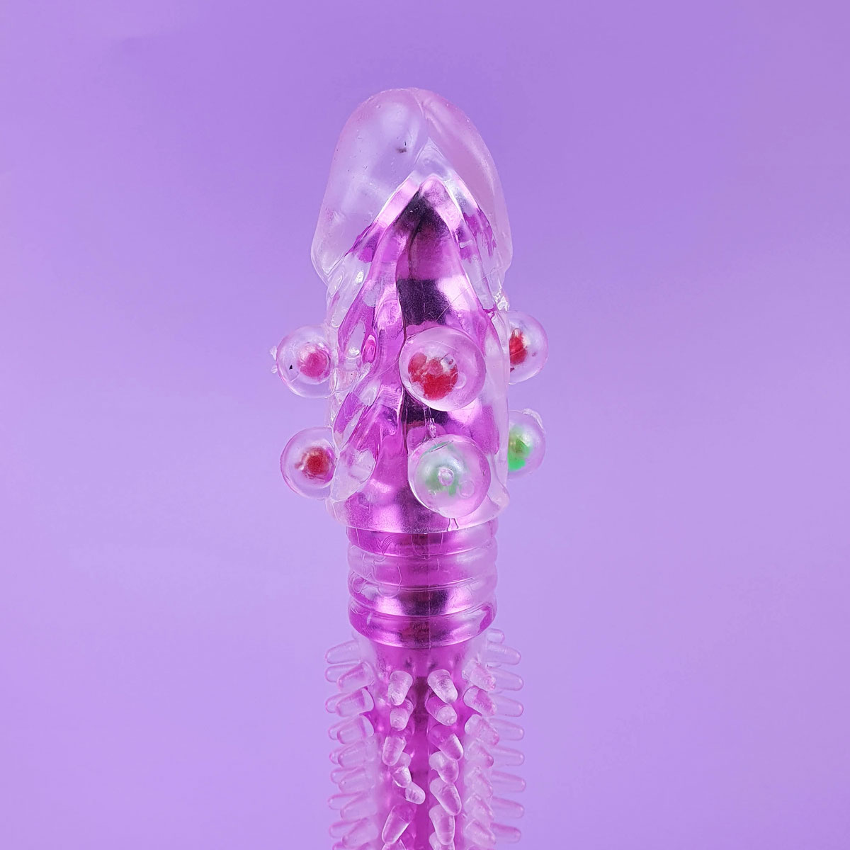 Vibrador Personal com Capa de Glande, Nódulos, Cerdas Massageadores e Vibração Multivelocidade - Vibrator G Spot | 14,3 x 1,7 cm | Disponível em 4 Cores - 2