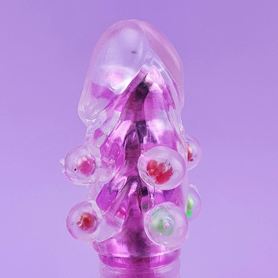 Foto 3 do produto Vibrador Personal com Capa de Glande, Nódulos, Cerdas Massageadores e Vibração Multivelocidade - Vibrator G Spot | 14,3 x 1,7 cm | Disponível em 4 Cores