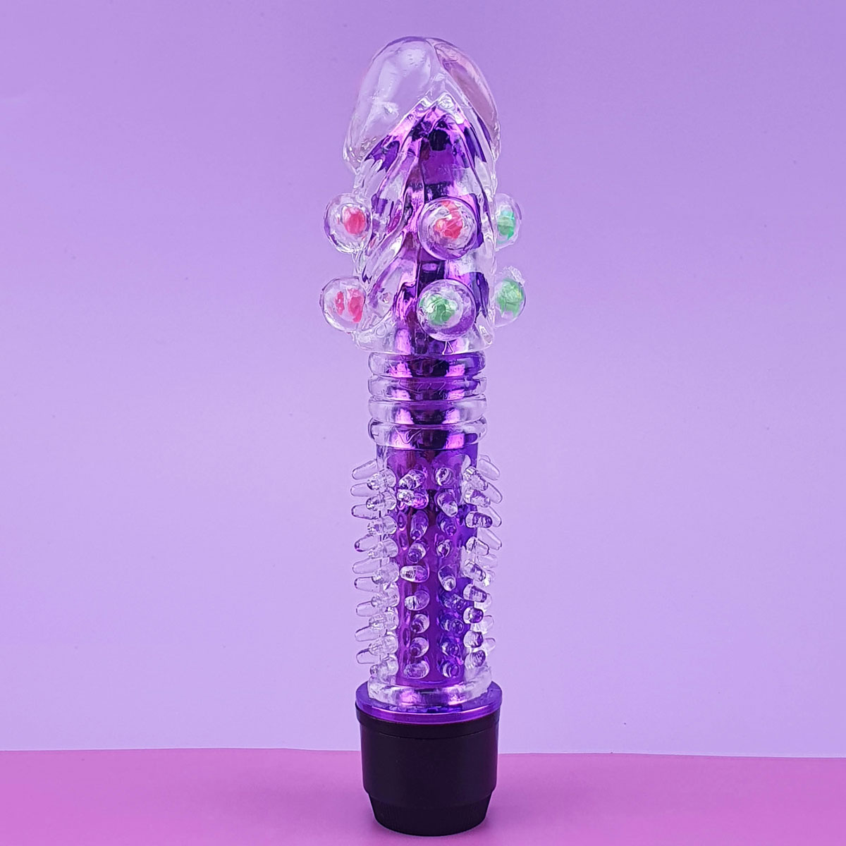 Vibrador Personal com Capa de Glande, Nódulos, Cerdas Massageadores e Vibração Multivelocidade - Vibrator G Spot | 14,3 x 1,7 cm | Disponível em 4 Cores - 4