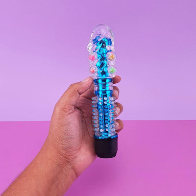 Foto 8 do produto Vibrador Personal com Capa de Glande, Nódulos, Cerdas Massageadores e Vibração Multivelocidade - Vibrator G Spot | 14,3 x 1,7 cm | Disponível em 4 Cores