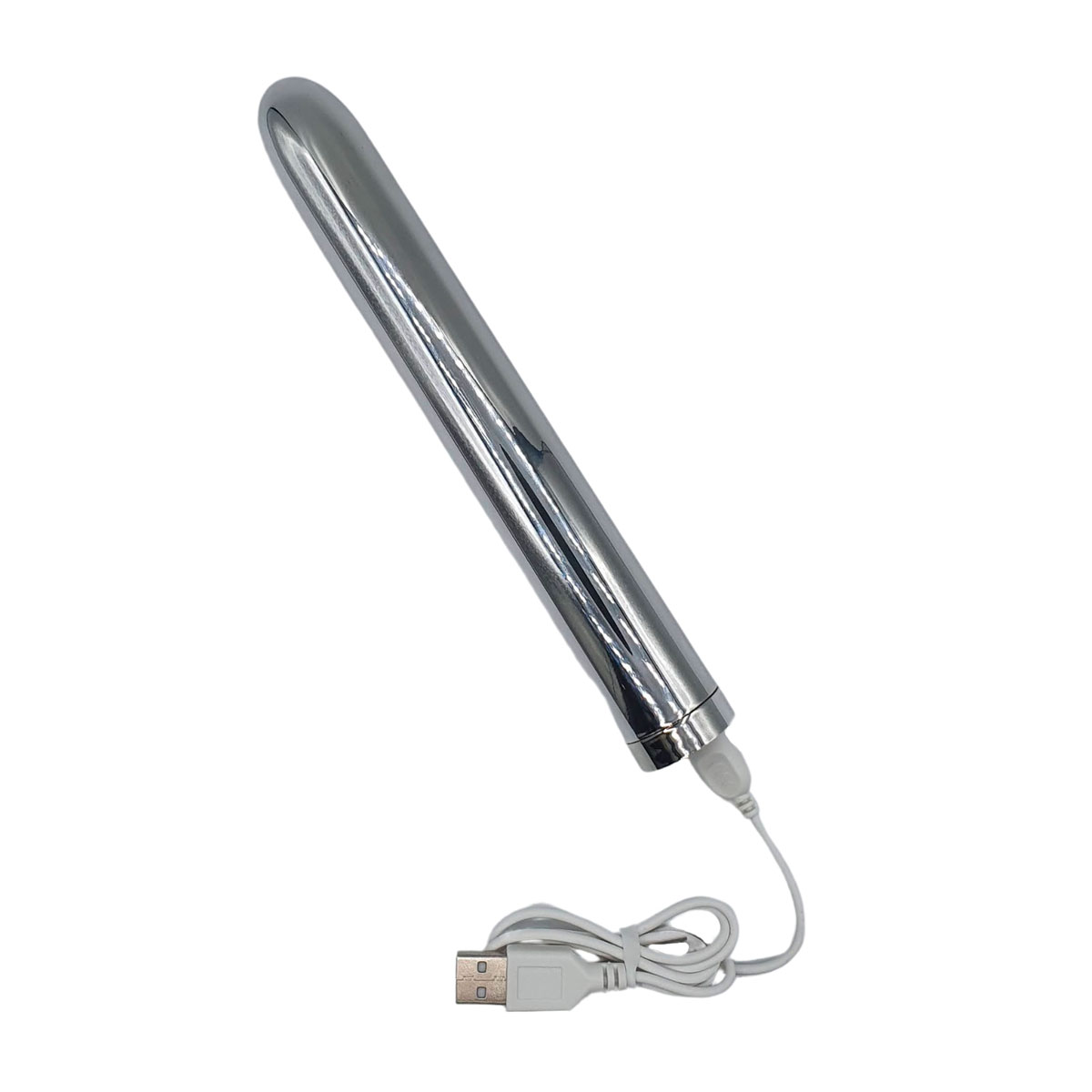 Vibrador Personal  Recarregável  Cromado com 10 Modos de Vibração - Ycolor | 17 x 2,5 cm - 4