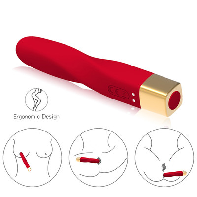 Foto 5 do produto Vibrador Personal Recarregável em Silicone  com 10 Modos de Vibrações - Essence Toys Red Vibez | 12,1 x 2,1 cm