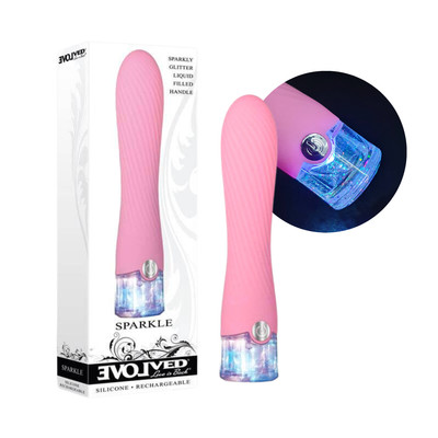 Vibrador Personal Recarregável com Texturas em Espiral, 10 Modos de Vibração e Luz de LED - Evolved Sparkle | 11,4 x 3,5 cm