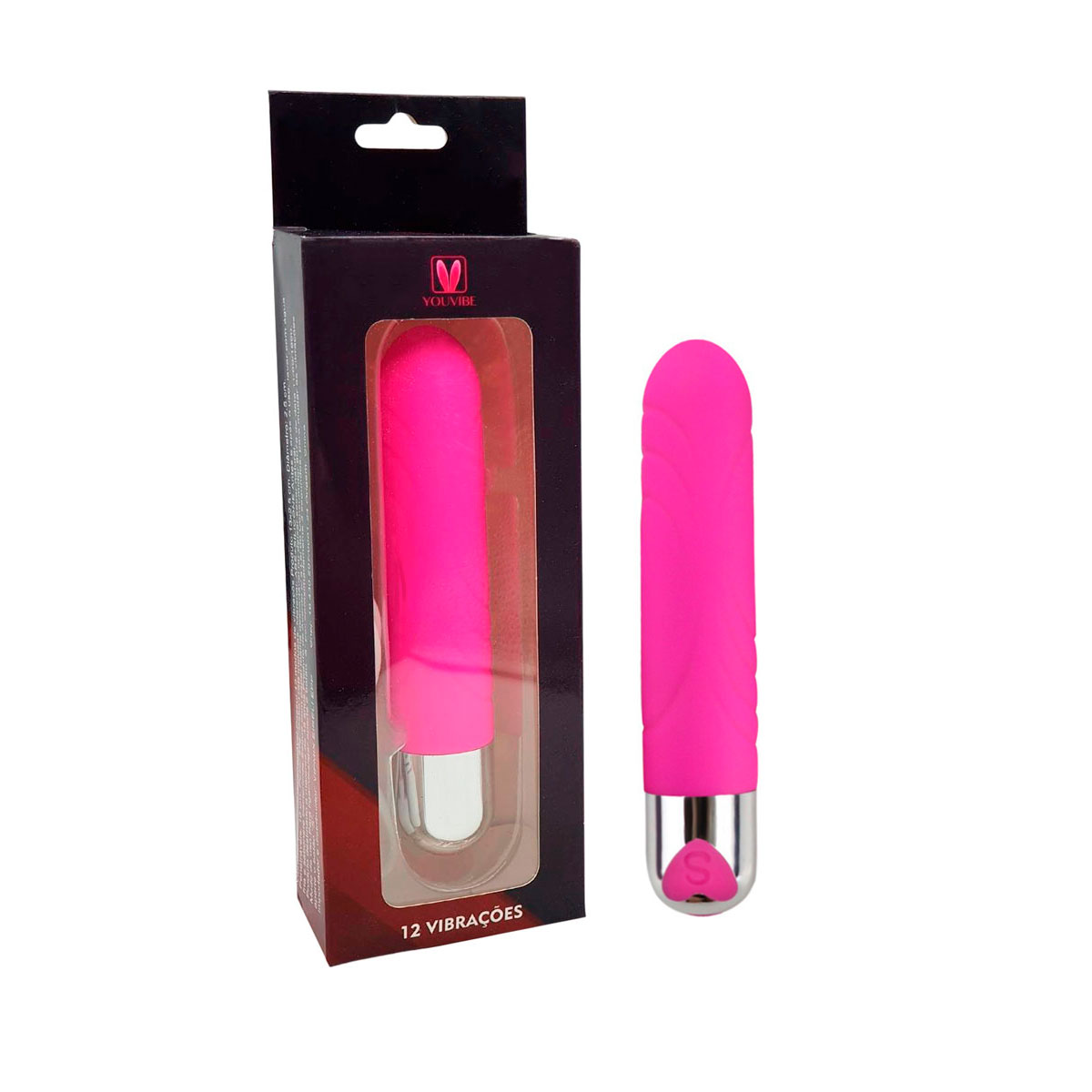 Vibrador Personal em Silicone com Textura Anelar, 12 Modos de Vibração e Recarregável - YouVibe G-Spot Vibrator | 10 x 2,4 cm | Disponível em 2 Cores - 5