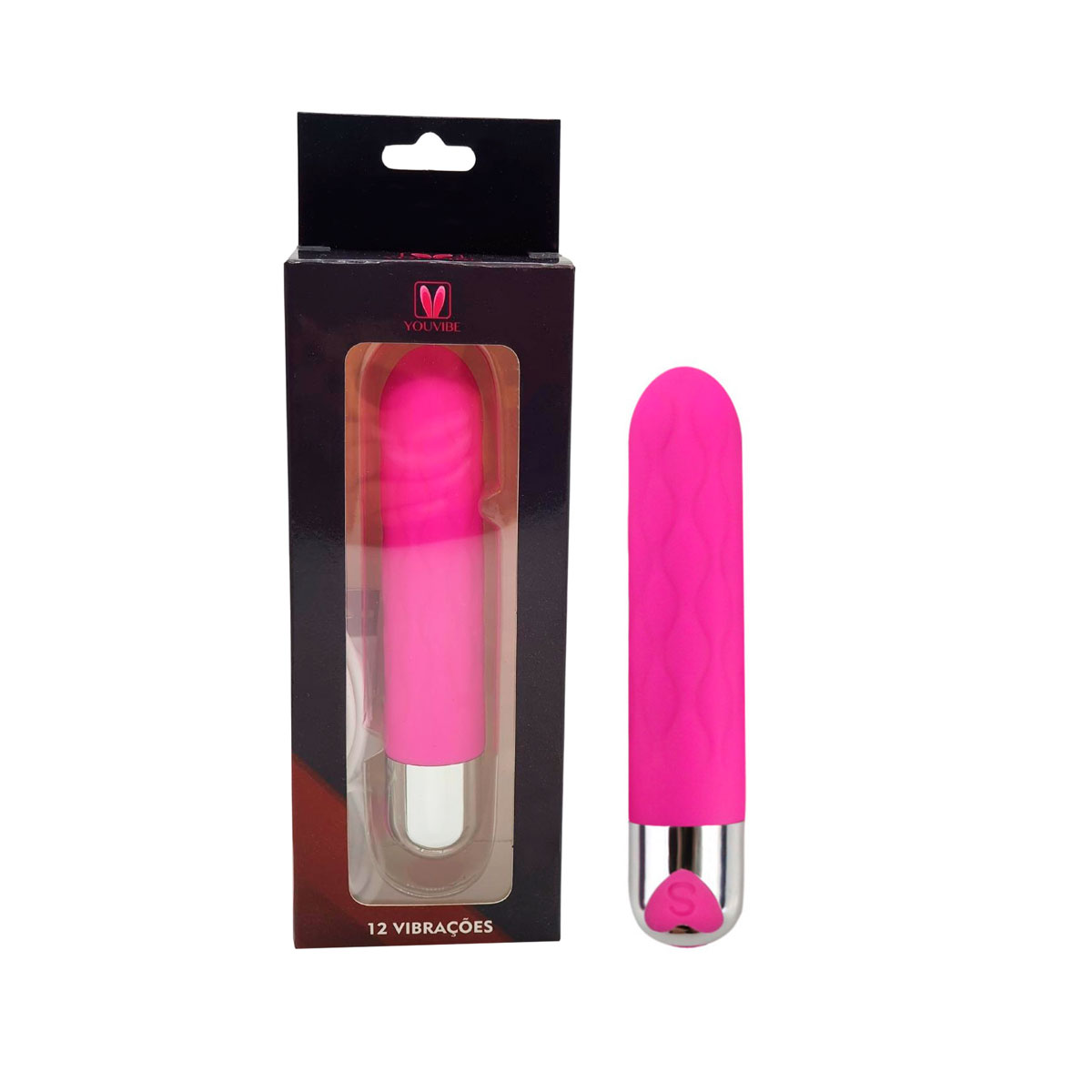 Vibrador Personal em Silicone com Textura em Ondas, Recarregável e 12 Modos de Vibração - You Vibe G-Spot Vibrator - 10 x 2,5 cm | Disponível em 2 Cores - 7