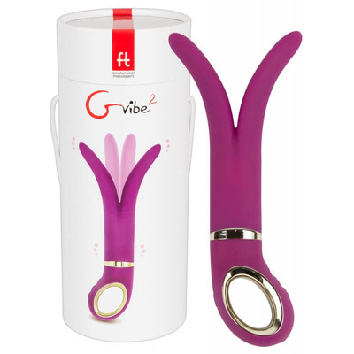 Foto 7 do produto Vibrador Ponta Dupla Recarregável em Silicone com 6 Modos de Vibrações, à Prova D'água - G Vibe 2 - 23,5 x 3,5 cm | Disponível em 3 cores