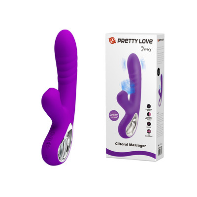 Vibrador de Ponto G com 12 Modos de Vibração, Estimulador Clitoriano com 4 Modos de Pulsação e Recarregável - Pretty Love Jersey | 12,6 x 3,6 cm