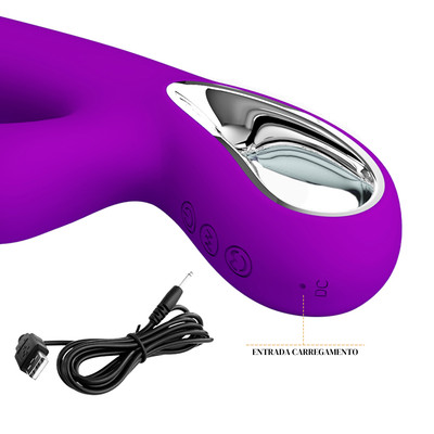 Foto 7 do produto Vibrador de Ponto G com 12 Modos de Vibração, Estimulador Clitoriano com 4 Modos de Pulsação e Recarregável - Pretty Love Jersey | 12,6 x 3,6 cm