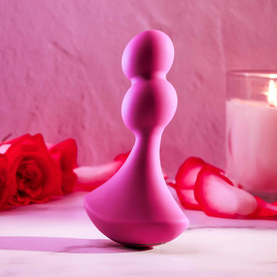 Foto 1 do produto Vibrador de Ponto G com 2 Esferas em Silicone, 7 Modos de Vibração, 5 Tipos de Rotação e Recarregável- Gender X Ball Game | 13,4 x 3,5 cm
