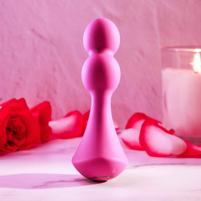 Foto 2 do produto Vibrador de Ponto G com 2 Esferas em Silicone, 7 Modos de Vibração, 5 Tipos de Rotação e Recarregável- Gender X Ball Game | 13,4 x 3,5 cm