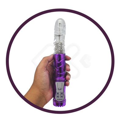 Foto 5 do produto Vibrador de Ponto G com 6 Velocidades de Rotação e Modo Reverse - Adão & Eva Jack Rabbit - 14,5 x 3,0 cm