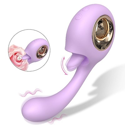 Foto 1 do produto Vibrador de Ponto G Com 9 Modos de Vibração e Língua Estimuladora Com 9 Movimentos, Recarregável - S-Hande Woo | 11,5 x 2,9 cm