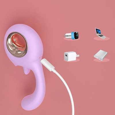 Foto 3 do produto Vibrador de Ponto G Com 9 Modos de Vibração e Língua Estimuladora Com 9 Movimentos, Recarregável - S-Hande Woo | 11,5 x 2,9 cm