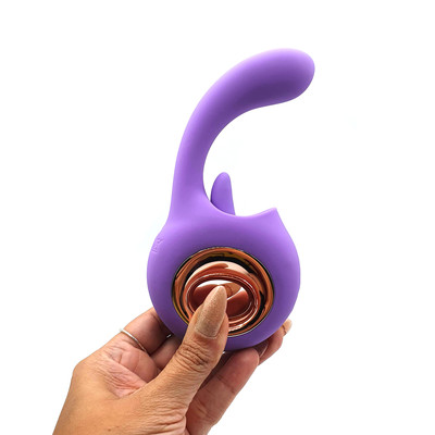 Foto 4 do produto Vibrador de Ponto G Com 9 Modos de Vibração e Língua Estimuladora Com 9 Movimentos, Recarregável - S-Hande Woo | 11,5 x 2,9 cm
