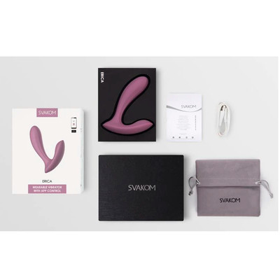 Foto 4 do produto Vibrador de Ponto G e Clitóris com 11 Modos de Vibração, Aplicativo e Recarregável - Svakom Erica | 9,3 x 3 cm