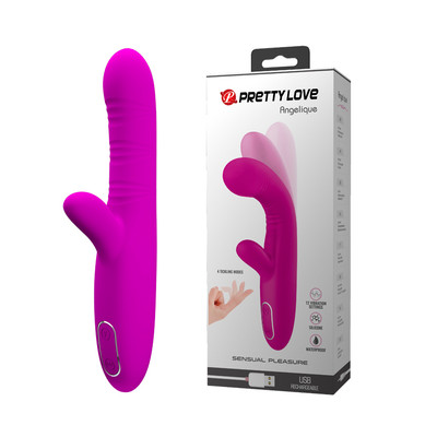 Vibrador de Ponto G e Clitóris com 12 Modos de Vibração, 4 Movimentos e Carregamento via Cabo USB - Pretty Love Angelique | 12 x 3,2 cm