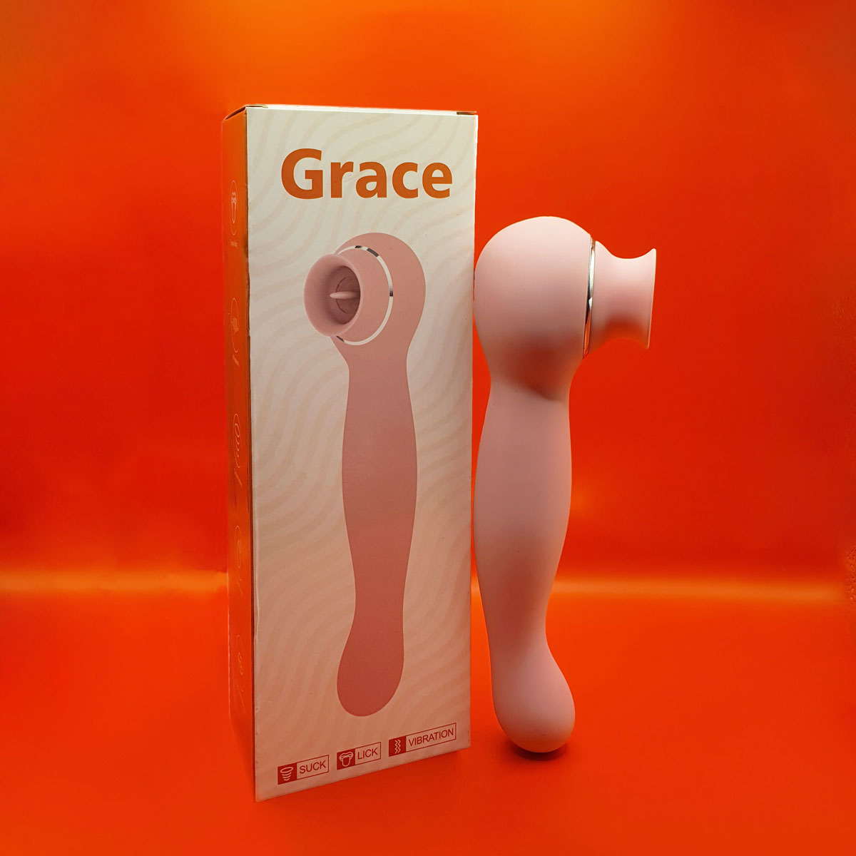Vibrador de Ponto G e Clitóris com 6 Modos de Sucção, 9 Tipos de Vibração e Estimulação de Língua - Grace | 20,5 x 3,2 m - 1