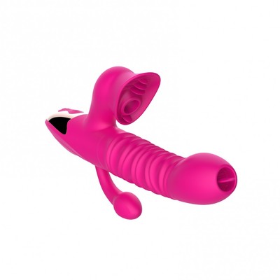 Foto 1 do produto Vibrador de Ponto G e Clitóris com Plug, 7 Modos de Vibração, Pulsações, Rotações e Função Aquecimento - Dibe | 13 x 3,5 cm