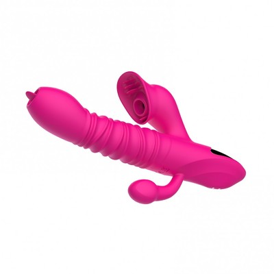 Foto 2 do produto Vibrador de Ponto G e Clitóris com Plug, 7 Modos de Vibração, Pulsações, Rotações e Função Aquecimento - Dibe | 13 x 3,5 cm