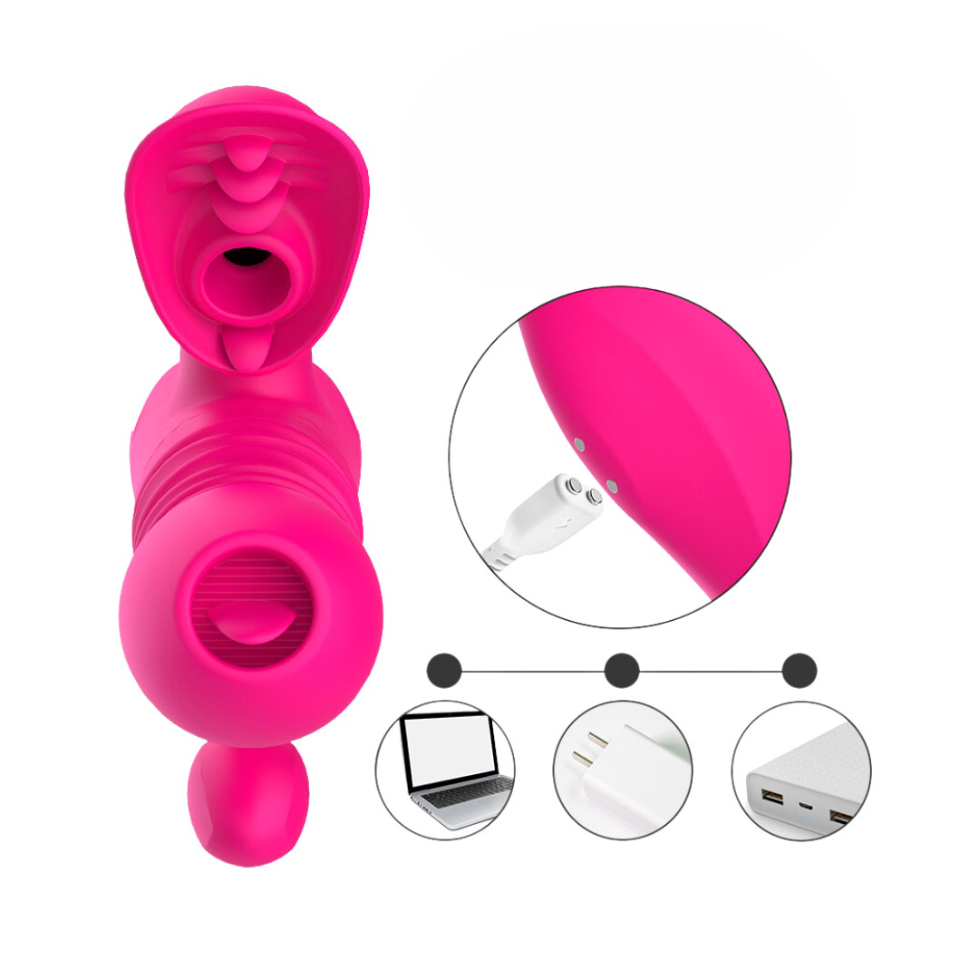 Vibrador de Ponto G e Clitóris com Plug, 7 Modos de Vibração, Pulsações, Rotações e Função Aquecimento - Dibe | 13 x 3,5 cm - 9