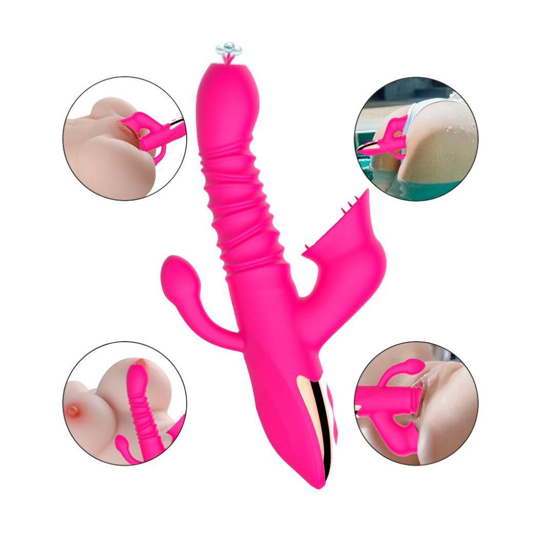 Vibrador de Ponto G e Clitóris com Plug, 7 Modos de Vibração, Pulsações, Rotações e Função Aquecimento - Dibe | 13 x 3,5 cm - 10