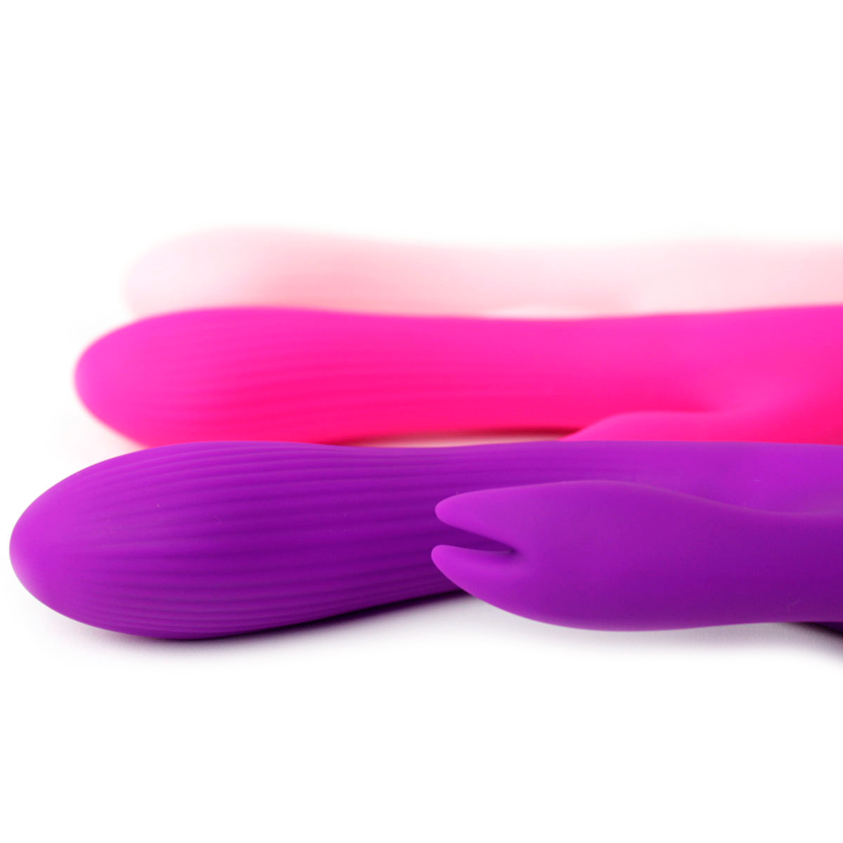 Vibrador de Ponto G e Clitóris Articulado em Silicone com Texturas Anelares, 6 Modos de Vibração e Recarregável - Topo Toys Enjoy Bonnie | 12,5 x 3,6 cm | Disponível em 3 Cores - 3