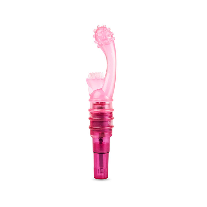 Vibrador de Ponto G e Clitóris com Capa Estimuladora e Vibração Única - Adão & Eva Finger Vibe - 19,5 x 1,8 cm - 2