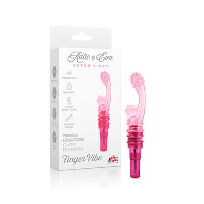 Foto 1 do produto Vibrador de Ponto G e Clitóris com Capa Estimuladora e Vibração Única - Adão & Eva Finger Vibe - 19,5 x 1,8 cm