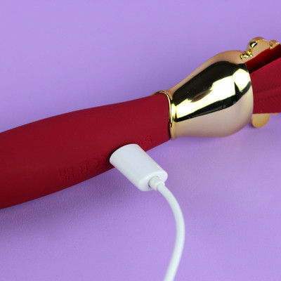 Foto 7 do produto Vibrador de Ponto G e Clitóris em Forma de Pena, Feito em Silicone com 9 Modos de Vibração, 2 Motores e Carregamento via Cabo USB - S-Hande Whisper | Disponível em 2 Cores