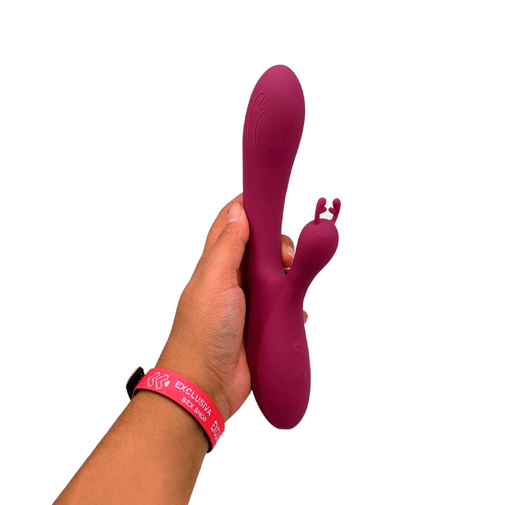 Vibrador de Ponto G e Clitóris em Formato Alce com 10 Modos de Vibração e Recarregável - Lilo We Love Double Bunny | 12,3 x 3,5 cm | Disponível em 2 Cores - 7