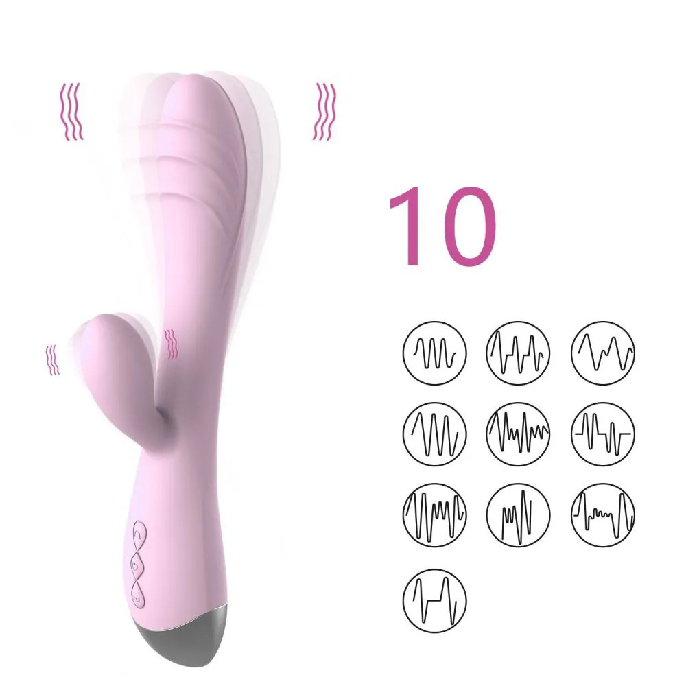 Vibrador de Ponto G e Clitóris em Silicone com Motor Duplo, 10 Modos de Vibração e Recarregável - Gina | 11,3 x 3 cm | Disponível em 2 Cores - 3