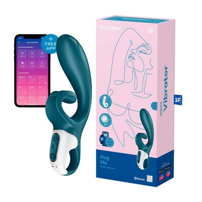 Vibrador de Ponto G e Clitóris com Motor Duplo, 12 Modos de Vibrações Potentes , App Control e Á Prova D'água - Satisfyer Hug Me | Disponível em 2 Cores