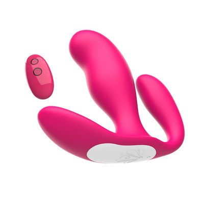 Foto 3 do produto Vibrador de Ponto G e Clitóris com Plug Anal, 7 Modos de Vibração, Controle Remoto Sem Fio e Recarregável - I-moon Tri-We | 9,4 x 3,4 cm | Cor: Pink