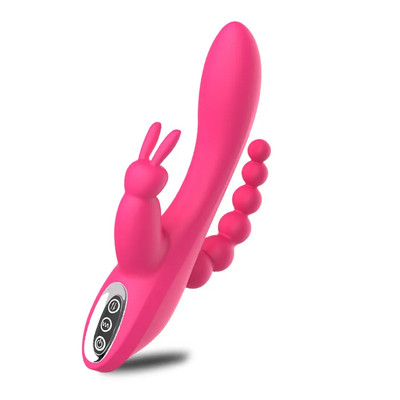 Foto 2 do produto Vibrador de Ponto G e Clitóris com Plug Anal Escalonado, Recarregável e 10 Modos de Vibração - 12 x 3,3 cm | Disponível em 2 Cores