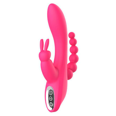 Foto 1 do produto Vibrador de Ponto G e Clitóris com Plug Anal Escalonado, Recarregável e 10 Modos de Vibração - 12 x 3,3 cm | Disponível em 2 Cores