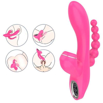 Foto 6 do produto Vibrador de Ponto G e Clitóris com Plug Anal Escalonado, Recarregável, 7 Modos de Vibração e 3 Níveis de Pulsação - Pleasure Dreams | 12 x 3,3 cm | Disponível em 2 Cores